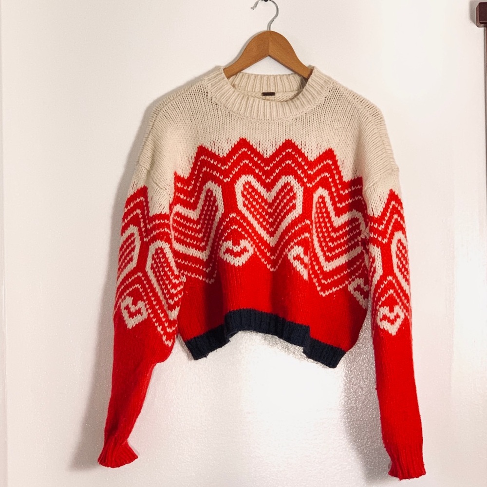 Free People Holiday Cable-Knit Cropped Sweater
